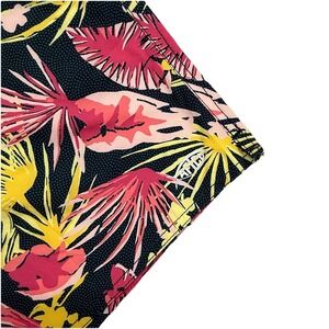 AFTCO Mens Size M Floral Print Swim Trunks Pink YellowPocket Lined Elastic Waist